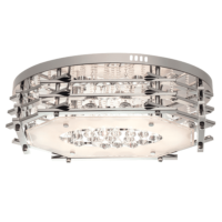 Polished Chrome LED Ceiling Fitting with Glass and Crystals | CF331