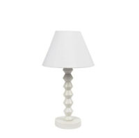 Solid Wood White Wash Bedside Lamp + White Polycotton Shade | WF51