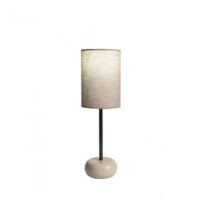 Solid Wood Lamp with Pipe, Cream Wooden Base + Beige Shade | WF120