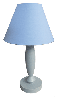 Solid Wood Lamp Stand+ Blue Colour Lamp Shade | WF129