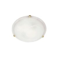 Small Ceiling Light with Metal Base, Alabaster Glass and Brass Clips | CF12005/S WH