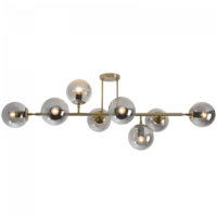 Satin Gold Metal Ceiling Fitting with Smoke Colour Glass | CF563/8 SATIN