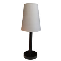 Solid Dark Wood Lamp Stand+ Cotton Grey Colour Lamp Shade | WF78