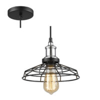 Grid Pendant Black/Chrome E27 1x40w | JP0003-BLC