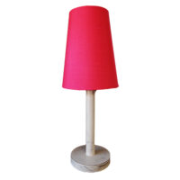Solid Wood Wash Colour Lamp Stand+ Cerise Pink Colour Lamp Shade | WF78