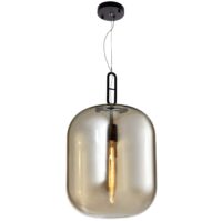 Metal Pendant with Cognac Colour Glass | PEN598