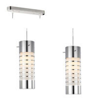 Rib Pendant Chrome E27 2x40w | JH185-CH