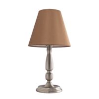 Satin Chrome Table Lamp with Beige Fabric Shade | TL149