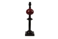 Solid Wood Black and Red Lamp | WF95