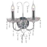 Polished Chrome Wall Light with Crystals | WB388/2 CHROME
