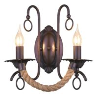 Metal Wall Light with Rope | WB475/2 BROWN