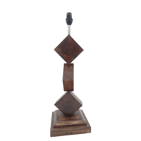 Solid Antique Wood Table & Bedside Lamp | WF188