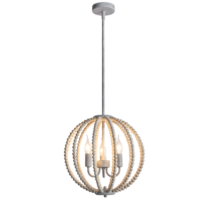 Metal and Wood Bead Chandelier | CH896/3 BEAD