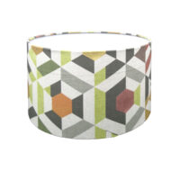 Drum Lampshade with Geo Print Material | S130